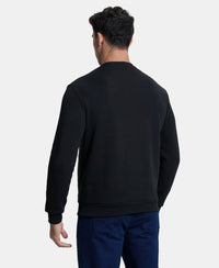 Super Combed Cotton Rich Plated Sweatshirt with Zipper Pockets - Black-3