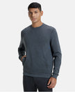 Super Combed Cotton Rich Plated Sweatshirt with Zipper Pockets - Charcoal Melange-1