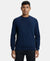 Super Combed Cotton Rich Plated Sweatshirt with Zipper Pockets - Navy-1