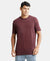 Tencel Micro Modal And Combed Cotton Blend Round Neck Half Sleeve T-Shirt - Wine tasting & Maroon-1
