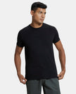 Super Combed Supima Cotton Round Neck Half Sleeve T-Shirt - Black-1