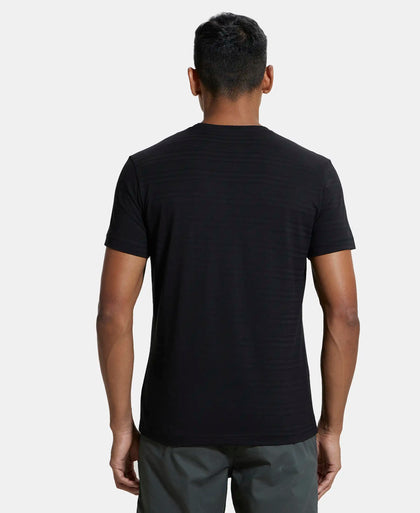 Super Combed Supima Cotton Round Neck Half Sleeve T-Shirt - Black-3