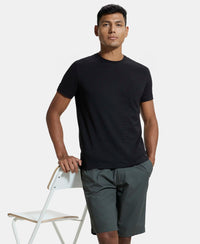 Super Combed Supima Cotton Round Neck Half Sleeve T-Shirt - Black-5