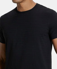 Super Combed Supima Cotton Round Neck Half Sleeve T-Shirt - Black-6