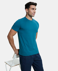 Super Combed Supima Cotton Round Neck Half Sleeve T-Shirt - Blue Coral-5