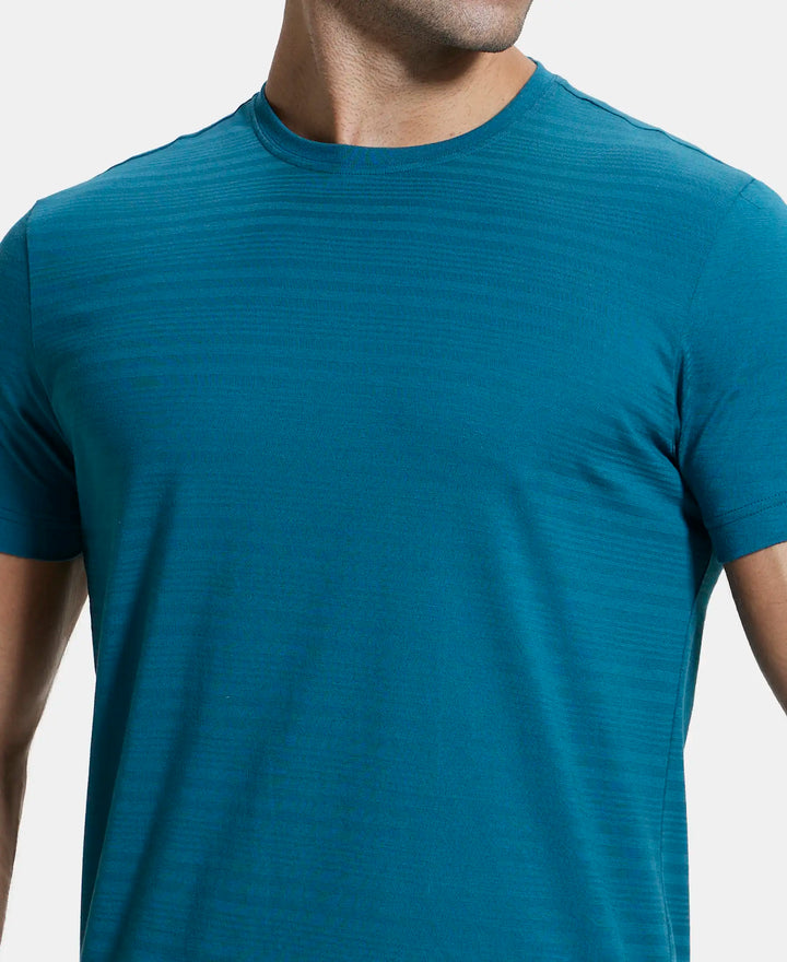 Super Combed Supima Cotton Round Neck Half Sleeve T-Shirt - Blue Coral-6