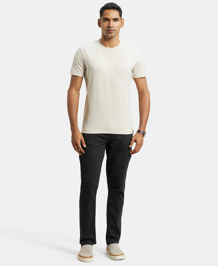 Super Combed Supima Cotton Round Neck Half Sleeve T-Shirt - Moonstruck-4