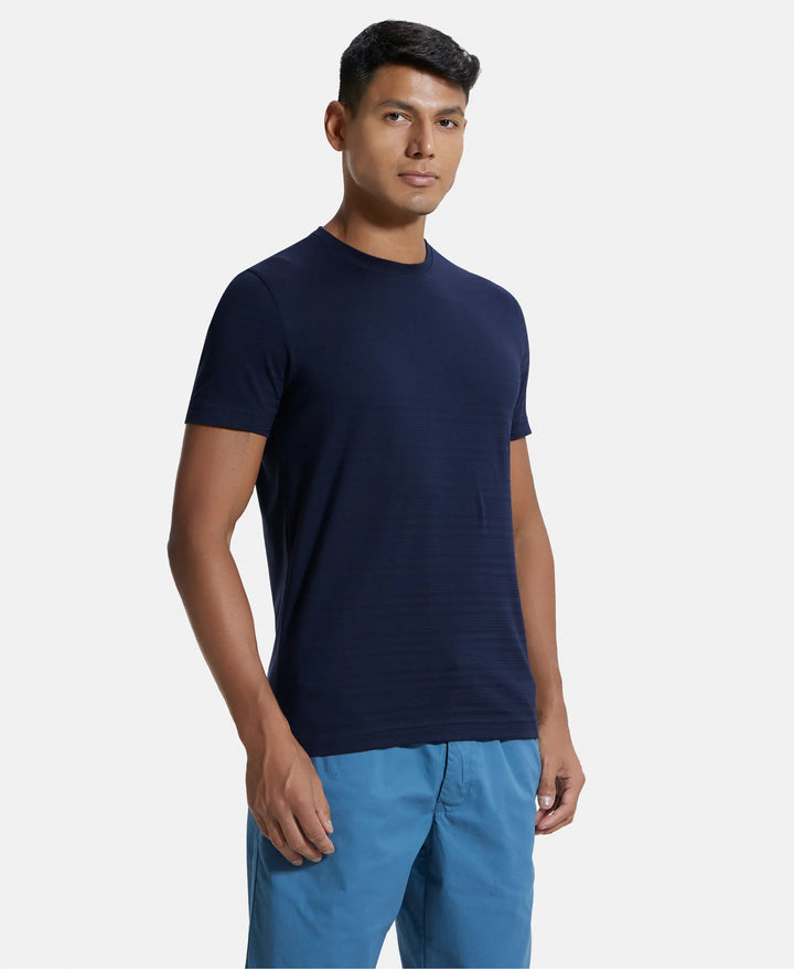 Super Combed Supima Cotton Round Neck Half Sleeve T-Shirt - True Navy-2