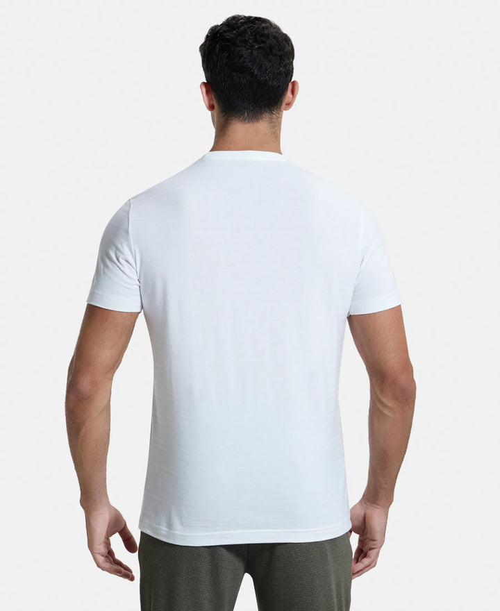 Super Combed Supima Cotton Round Neck Half Sleeve T-Shirt - White-3
