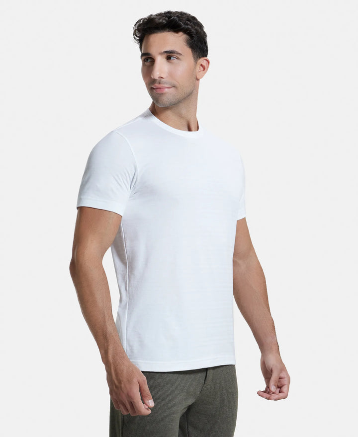 Super Combed Supima Cotton Round Neck Half Sleeve T-Shirt - White-5