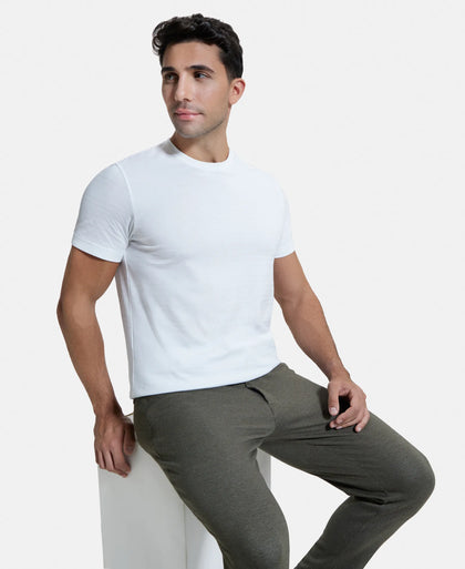 Super Combed Supima Cotton Round Neck Half Sleeve T-Shirt - White-6