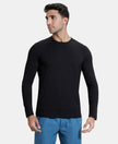 Super Combed Supima Cotton Solid Round Neck Full Sleeve T-Shirt - Black-1