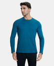 Super Combed Supima Cotton Solid Round Neck Full Sleeve T-Shirt - Blue Coral-1