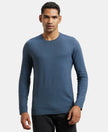 Super Combed Supima Cotton Solid Round Neck Full Sleeve T-Shirt - Mid Night Navy-1