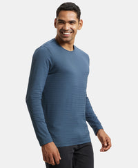 Super Combed Supima Cotton Solid Round Neck Full Sleeve T-Shirt - Mid Night Navy-2