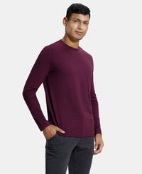 Super Combed Supima Cotton Solid Round Neck Full Sleeve T-Shirt - Wine Tasting-2
