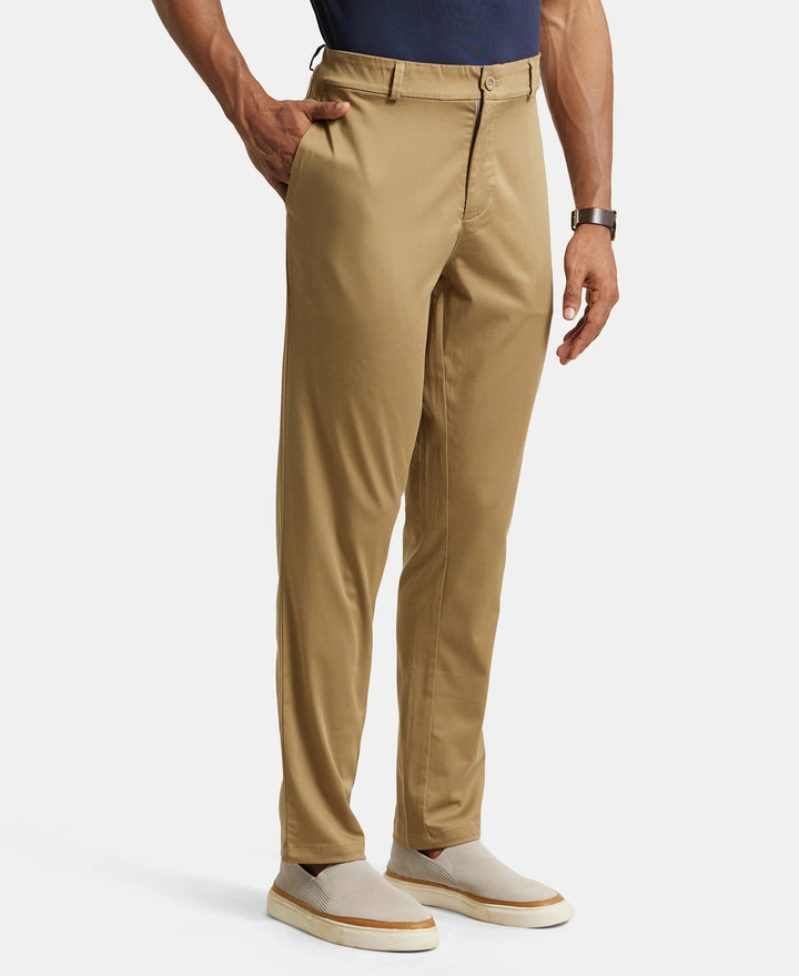 Super Combed Cotton Rich Elastane Stretch Woven Fabric Slim Fit All Day Pants - Sepia Tint-2