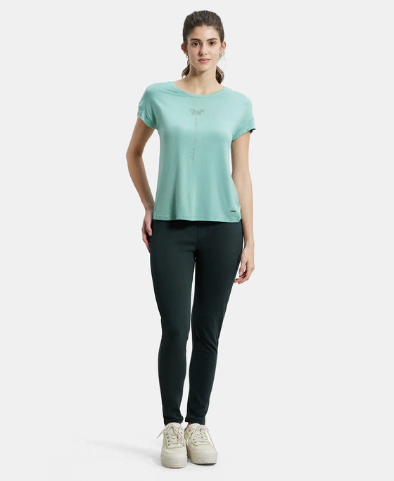 Super Combed Cotton Rich Elastane Slim Fit Jeggings With Pockets - Denim Green-4