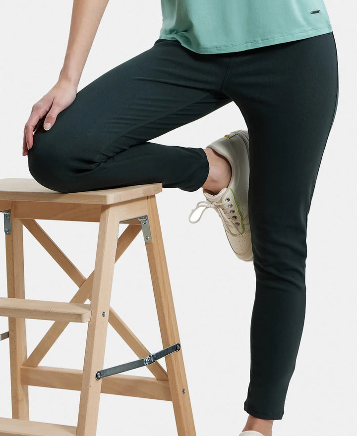 Super Combed Cotton Rich Elastane Slim Fit Jeggings With Pockets - Denim Green-5