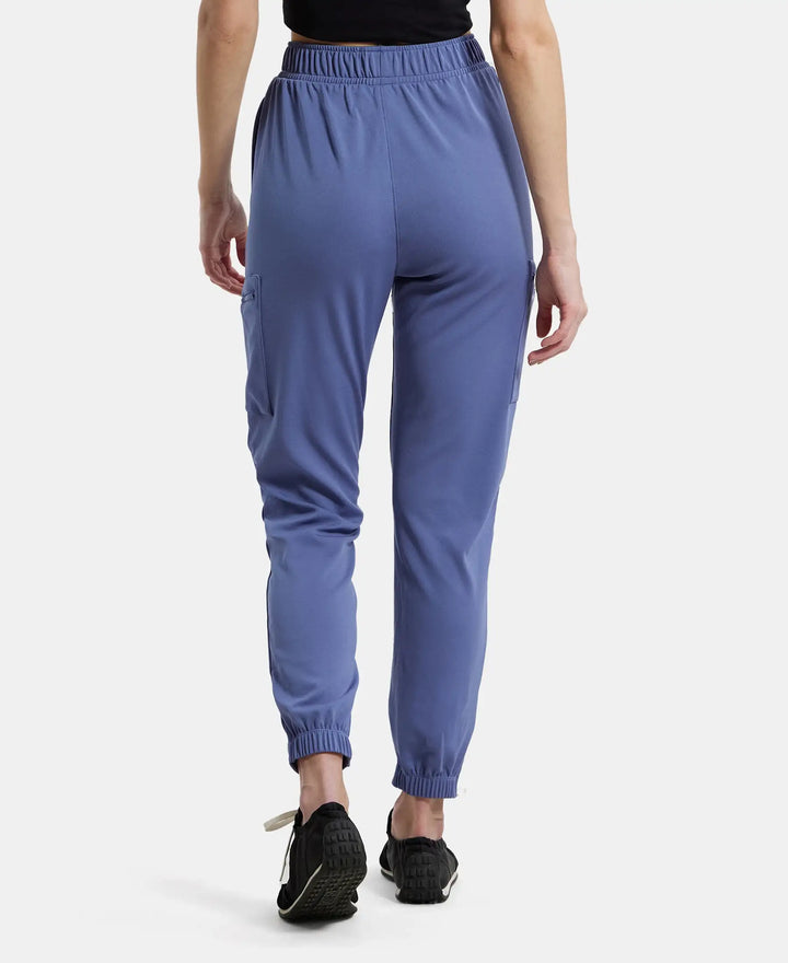 Microfiber Fabric Regular Fit Solid Travel Pants - Topaz Blue-3