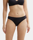 Medium Coverage Tencel Lyocell Elastane Mid Waist Bikini With Concealed Waistband and StayFresh Treatment - Black-1