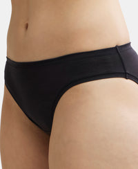Medium Coverage Tencel Lyocell Elastane Mid Waist Bikini With Concealed Waistband and StayFresh Treatment - Black-7