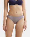 Medium Coverage Tencel Lyocell Elastane Mid Waist Bikini With Concealed Waistband and StayFresh Treatment - Minimal Grey-1