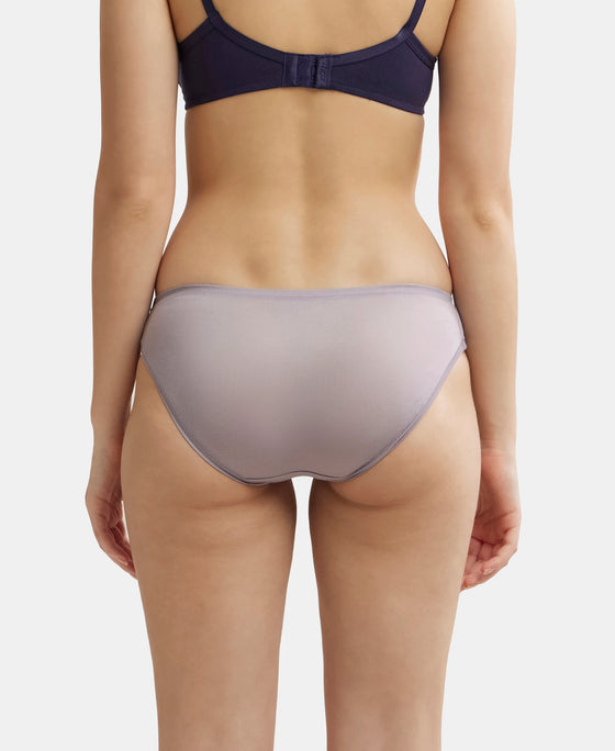 Medium Coverage Tencel Lyocell Elastane Mid Waist Bikini With Concealed Waistband and StayFresh Treatment - Minimal Grey-3