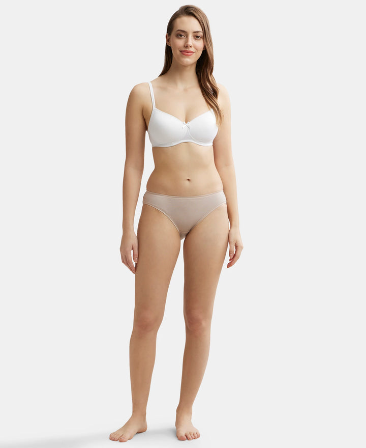 Wirefree Non Padded Super Combed Cotton Elastane Full Coverage Everyday Bra with Concealed Shaper Panel - Classic Navy-4