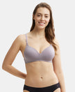 Wirefree Padded Tencel Lyocell Elastane Full Coverage Multiway T-Shirt Bra with Adjustable Straps - Minimal Grey-1