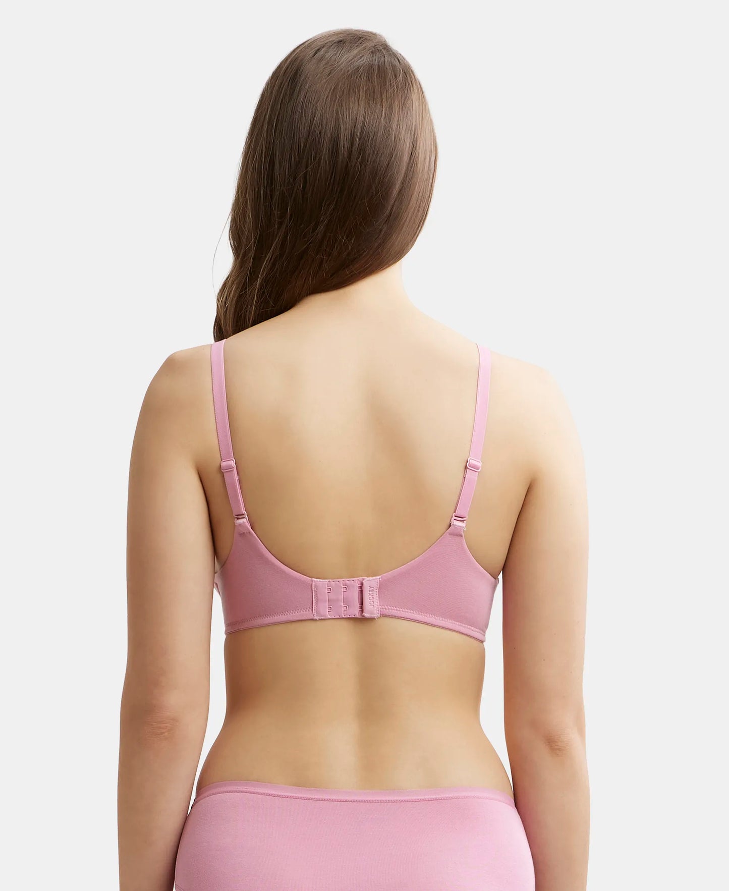 Wirefree Padded Tencel Lyocell Elastane Full Coverage Multiway T-Shirt Bra with Adjustable Straps - Orchid Smoke-3