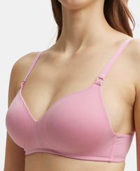 Wirefree Padded Tencel Lyocell Elastane Full Coverage Multiway T-Shirt Bra with Adjustable Straps - Orchid Smoke-7