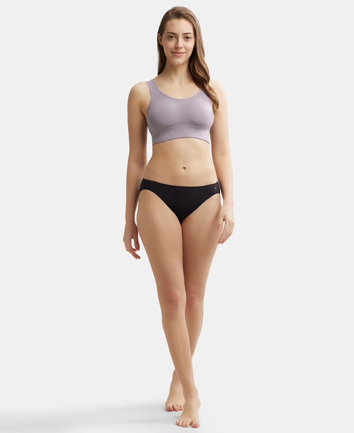 Wirefree Padded Tencel Lyocell Elastane Full Coverage Lounge Bra with Stay Fresh Properties and Removable Pads - Minimal Grey-4