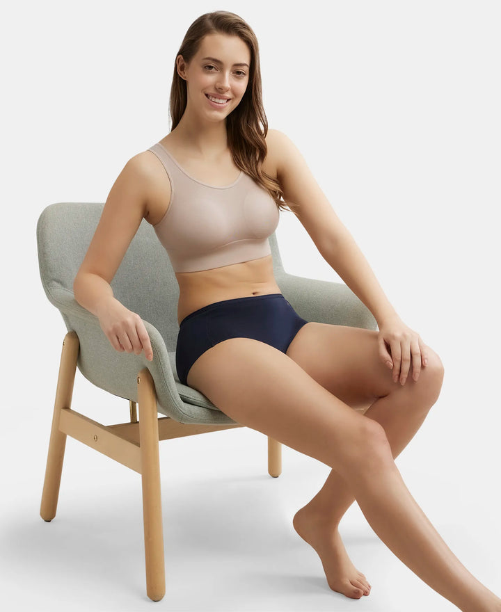 Wirefree Padded Tencel Lyocell Elastane Full Coverage Lounge Bra with Stay Fresh Properties and Removable Pads - Mushroom-6