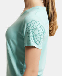 Tencel Lyocell Elastane Relaxed Fit Graphic Printed Half Sleeve T-Shirt - Aqua Haze-7