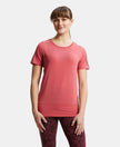 Tencel Lyocell Elastane Relaxed Fit Graphic Printed Half Sleeve T-Shirt - Garnet Rose-1