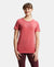 Tencel Lyocell Elastane Relaxed Fit Graphic Printed Half Sleeve T-Shirt - Garnet Rose-1