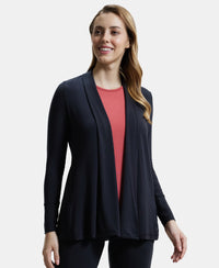 Environment Friendly Lyocell Relaxed Fit Full Sleeve Shrug - Black-6