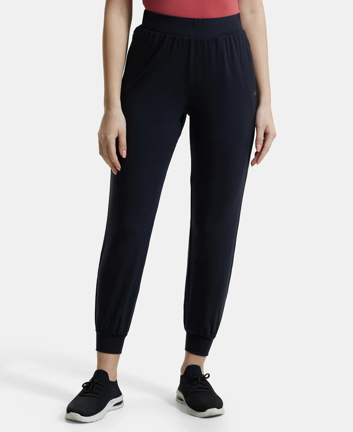 Tencel Lyocell Elastane Relaxed Fit Yoga Pants with Envi - Black-1