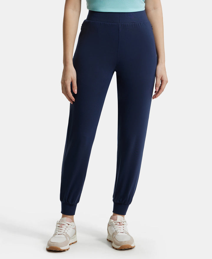 Tencel Lyocell Elastane Relaxed Fit Yoga Pants with Envi - Blue Iris-1