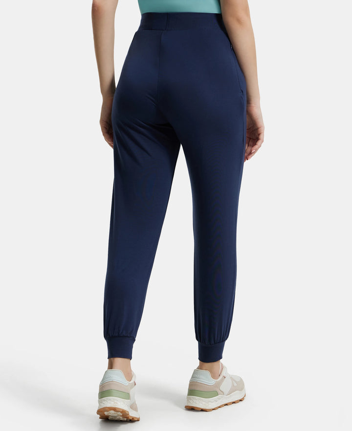 Tencel Lyocell Elastane Relaxed Fit Yoga Pants with Envi - Blue Iris-3