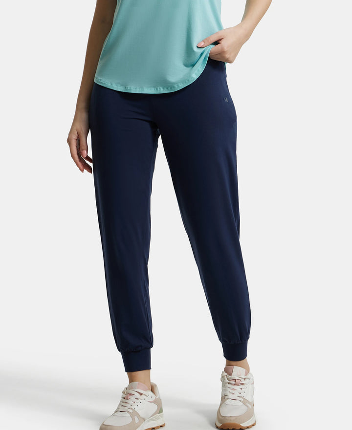 Tencel Lyocell Elastane Relaxed Fit Yoga Pants with Envi - Blue Iris-5