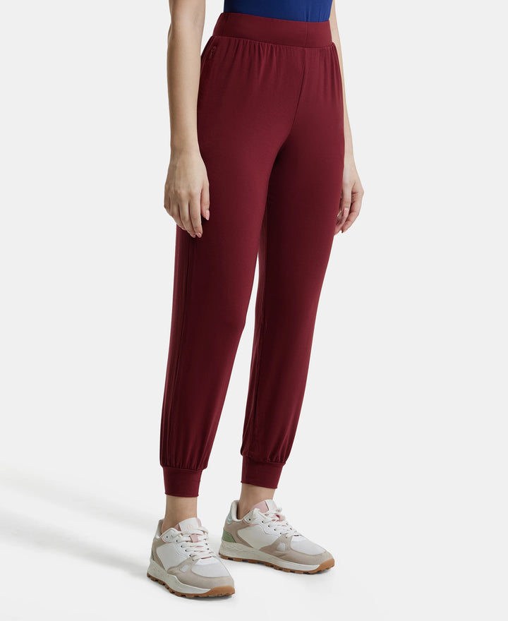 Tencel Lyocell Elastane Relaxed Fit Yoga Pants with Envi - Cabernet-2