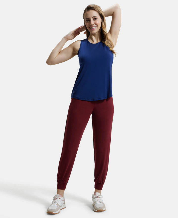 Tencel Lyocell Elastane Relaxed Fit Yoga Pants with Envi - Cabernet-4