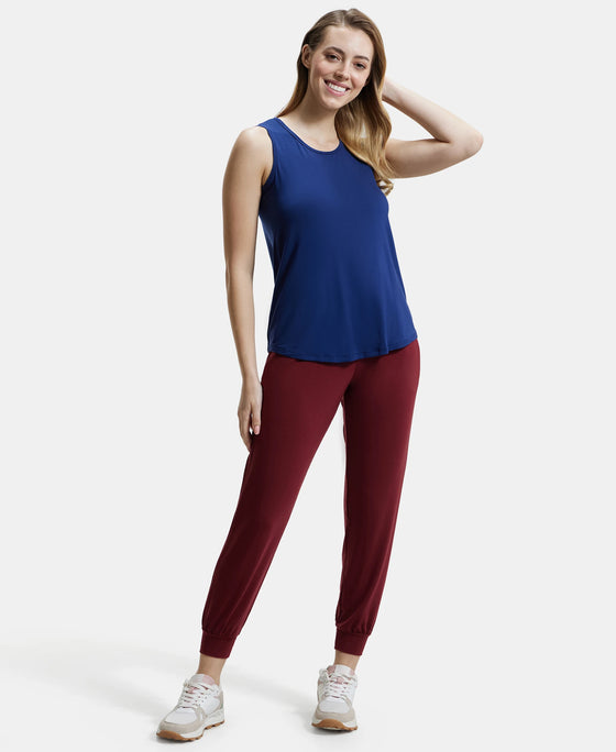 Tencel Lyocell Elastane Relaxed Fit Yoga Pants with Envi - Cabernet-6