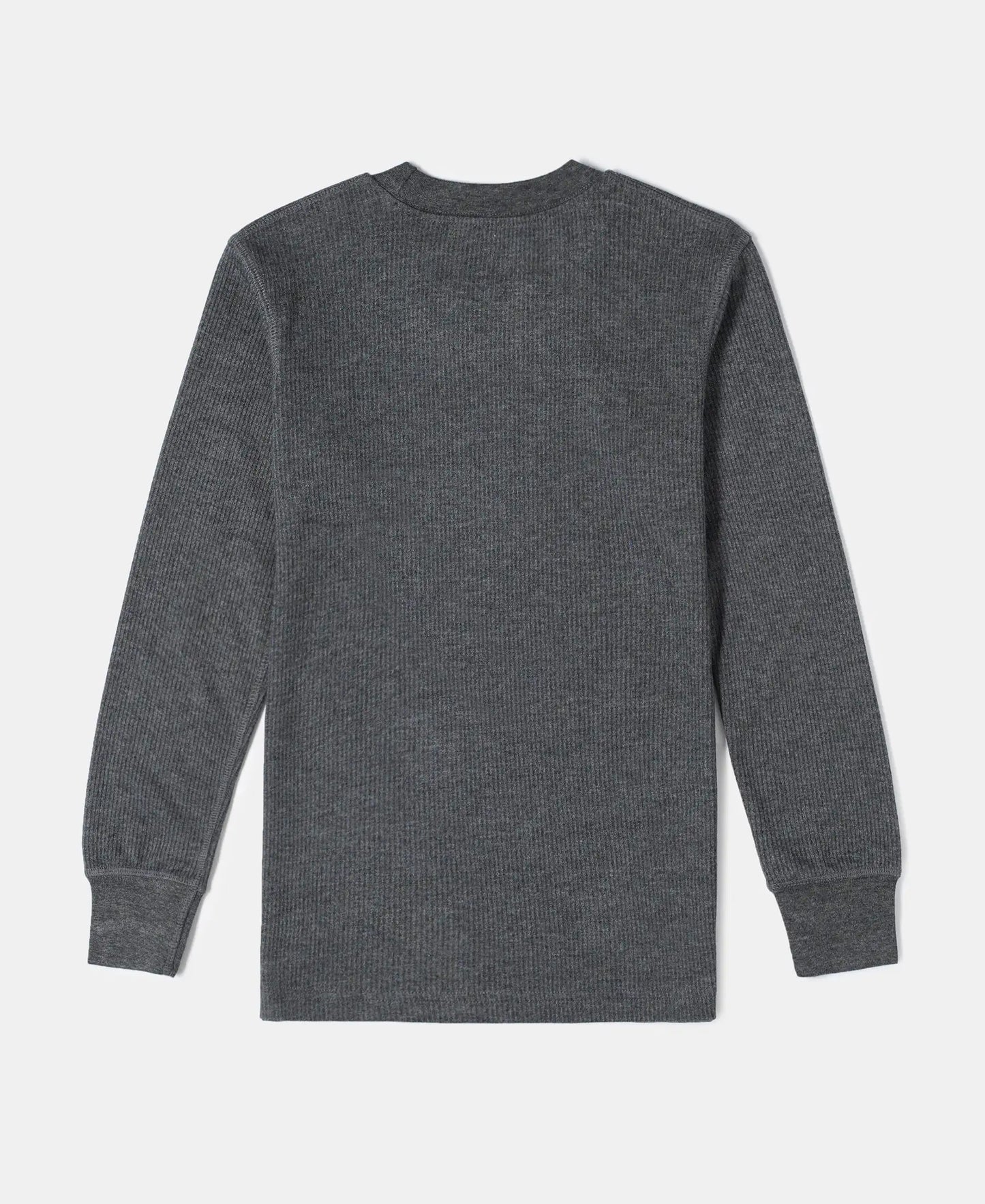Kid's Super Combed Cotton Rich Full Sleeve Thermal Undershirt with StayWarm Treatment - Charcoal Melange-2