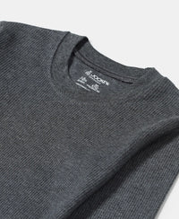Kid's Super Combed Cotton Rich Full Sleeve Thermal Undershirt with StayWarm Treatment - Charcoal Melange-3