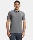 Tencel Micro Modal Supima Cotton Elastane Stretch Half Sleeve Polo T-Shirt - Black Jasper-1