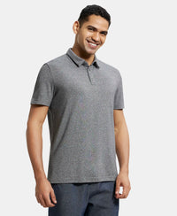 Tencel Micro Modal Supima Cotton Elastane Stretch Half Sleeve Polo T-Shirt - Black Jasper-2