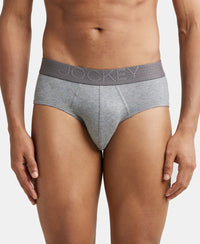 Bamboo Cotton Elastane Breathable Mesh Brief with StayDry Treatment - Mid Grey Melange-1
